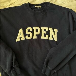 Garage Black Crew Neck Sweater with Aspen Graphic